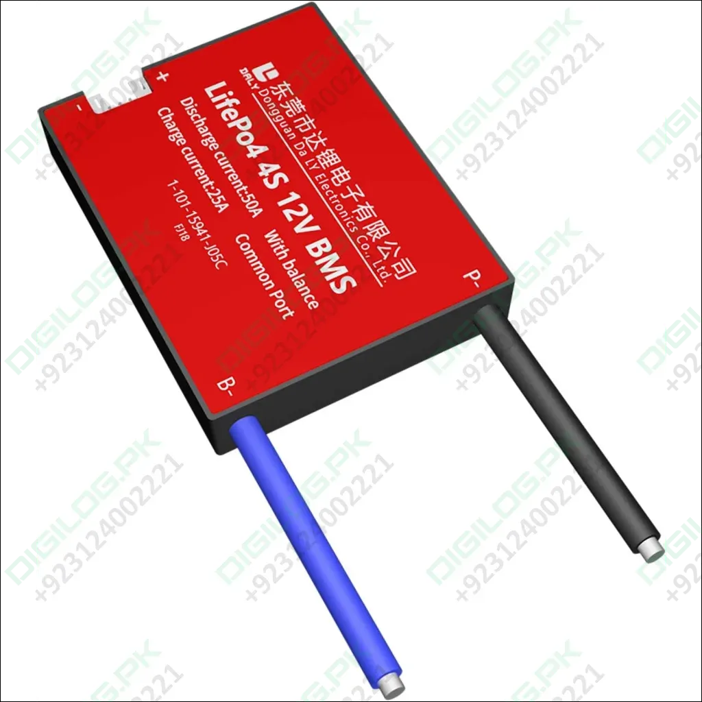 3.2Vdc Common Port DALY BMS 4S 12V 50A LiFePo4 Battery Protection Module