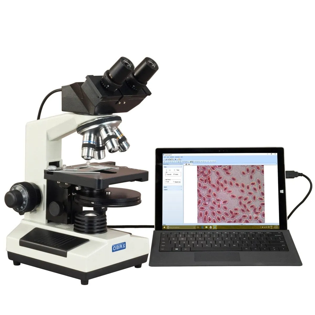 40X-2000X 3MP Digital Integrated Microscope with Halogen Illumination   4-lens Phase-contrast Turret Kit