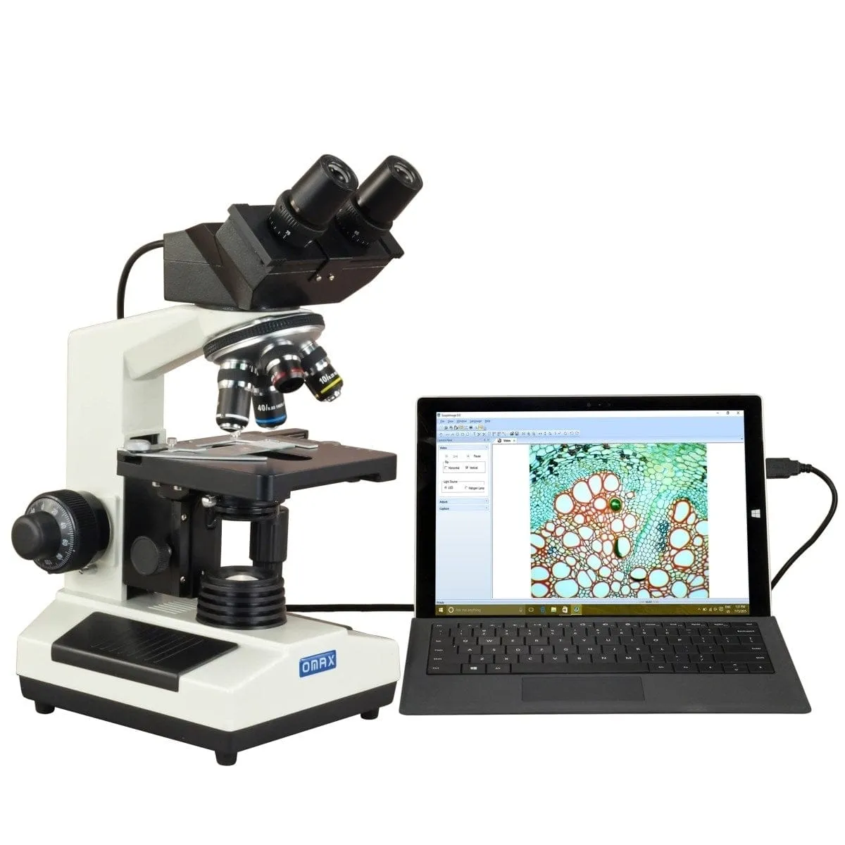 40X-2000X 3MP Digital Integrated Microscope with Halogen Illumination   Fitted Hard Case