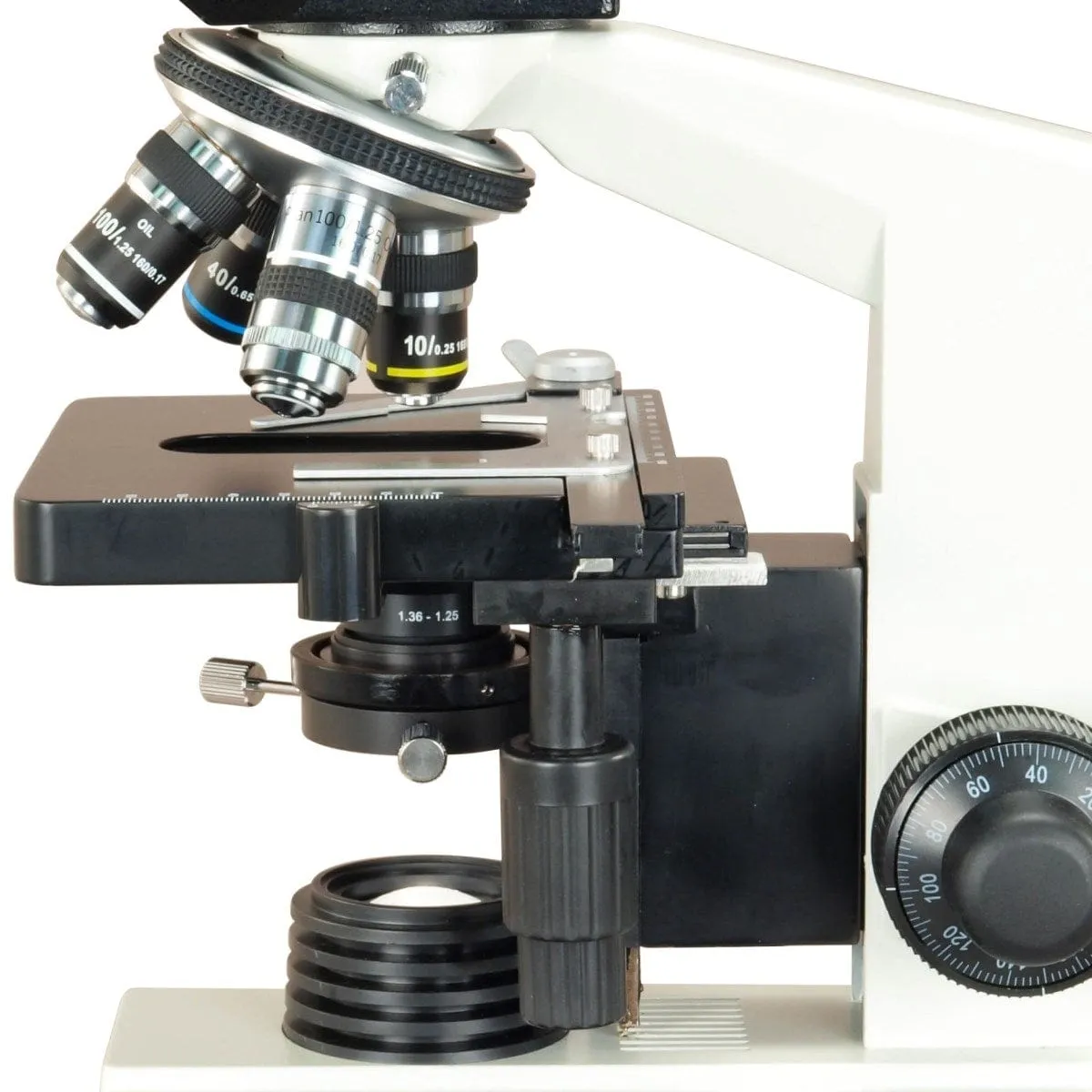 40X-2000X 3MP Digital Integrated Microscope with Halogen Illumination   Oil Darkfield Condenser and 100X Lens, Blank Slides