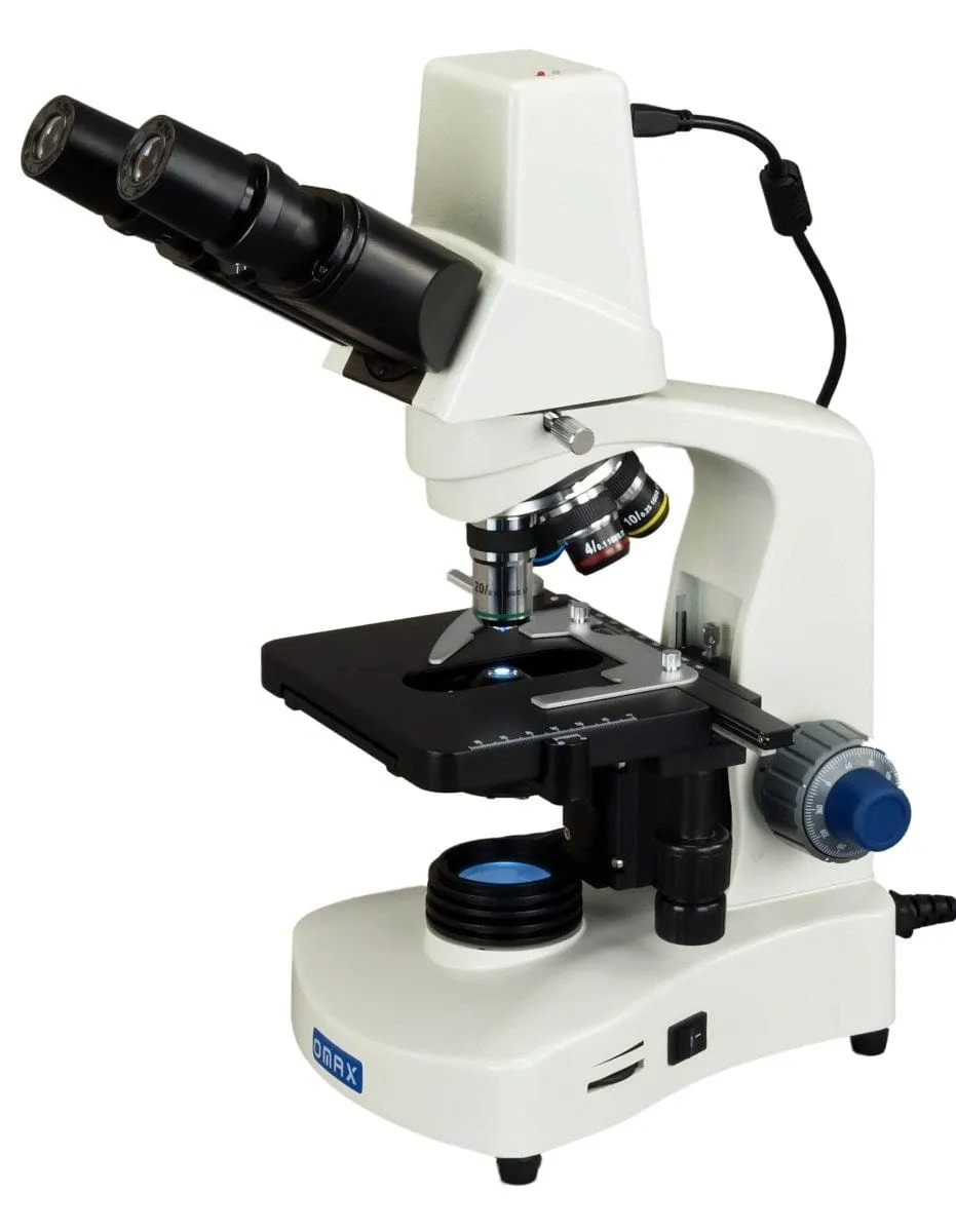 40X-2000X 3MP Digital Integrated Microscope with LED Illumination, Siedentopf Head and Reverse Turret