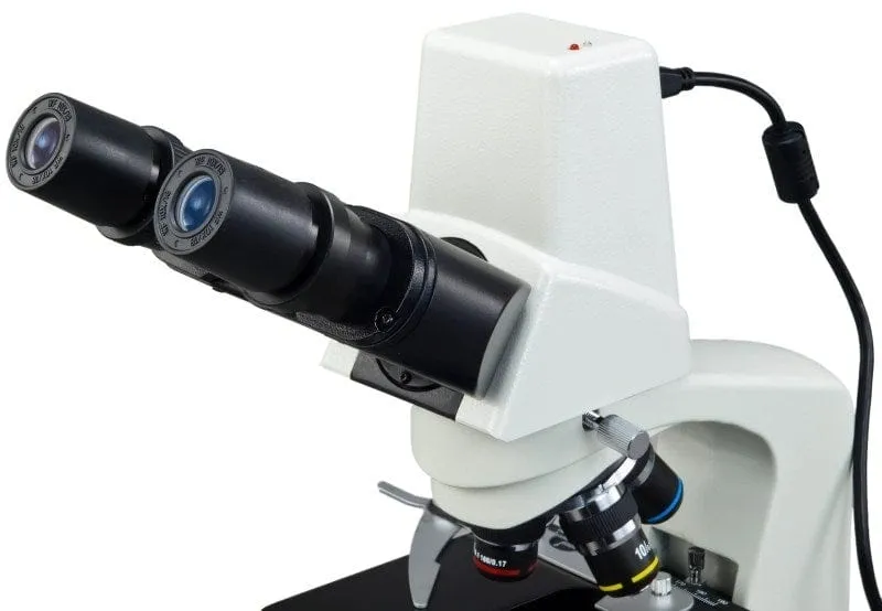 40X-2000X 3MP Digital Integrated Microscope with LED Illumination, Siedentopf Head and Reverse Turret