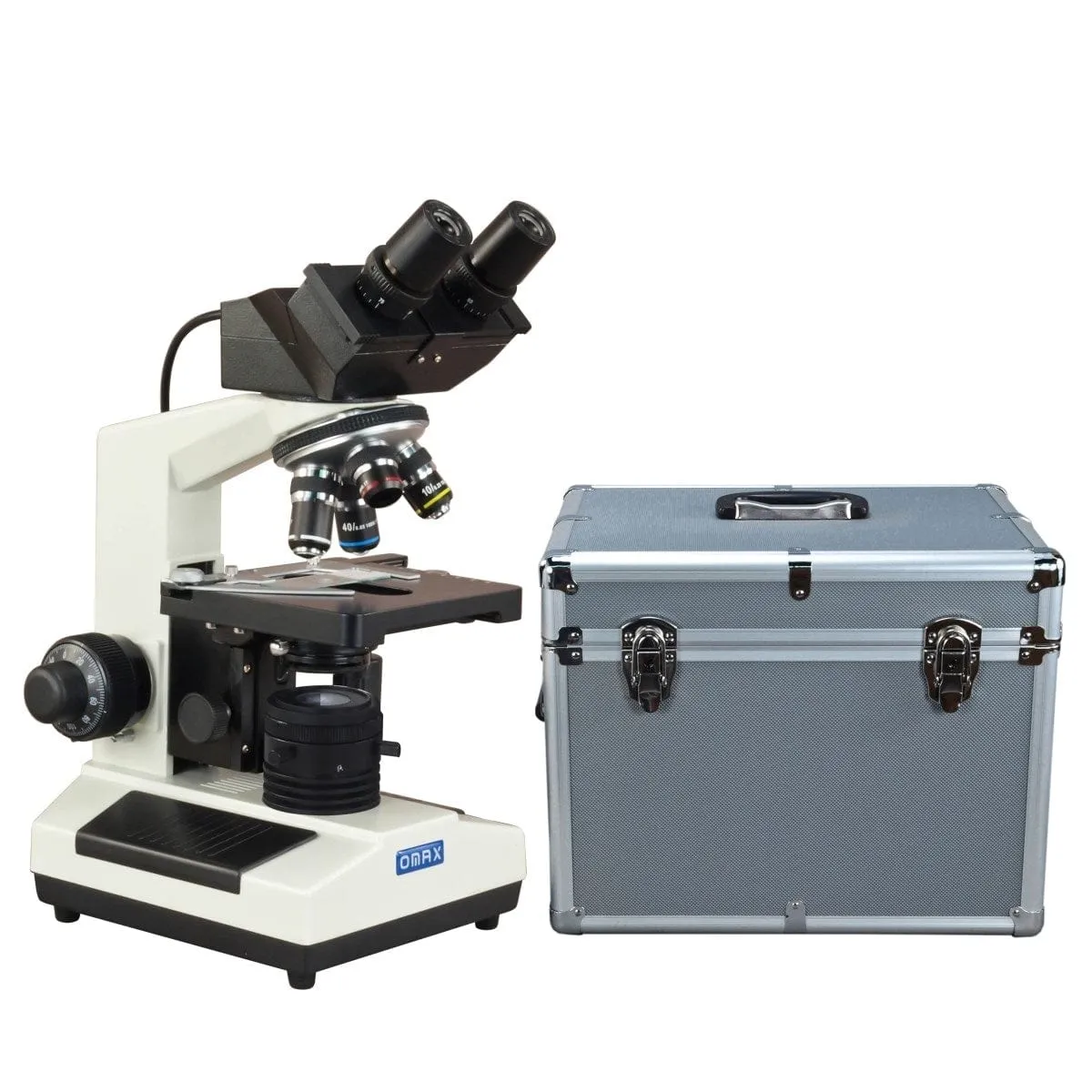 40X-2500X 3MP Digital Integrated Microscope with Halogen Illumination   Koehler Field Lens, Fitted Hard Case