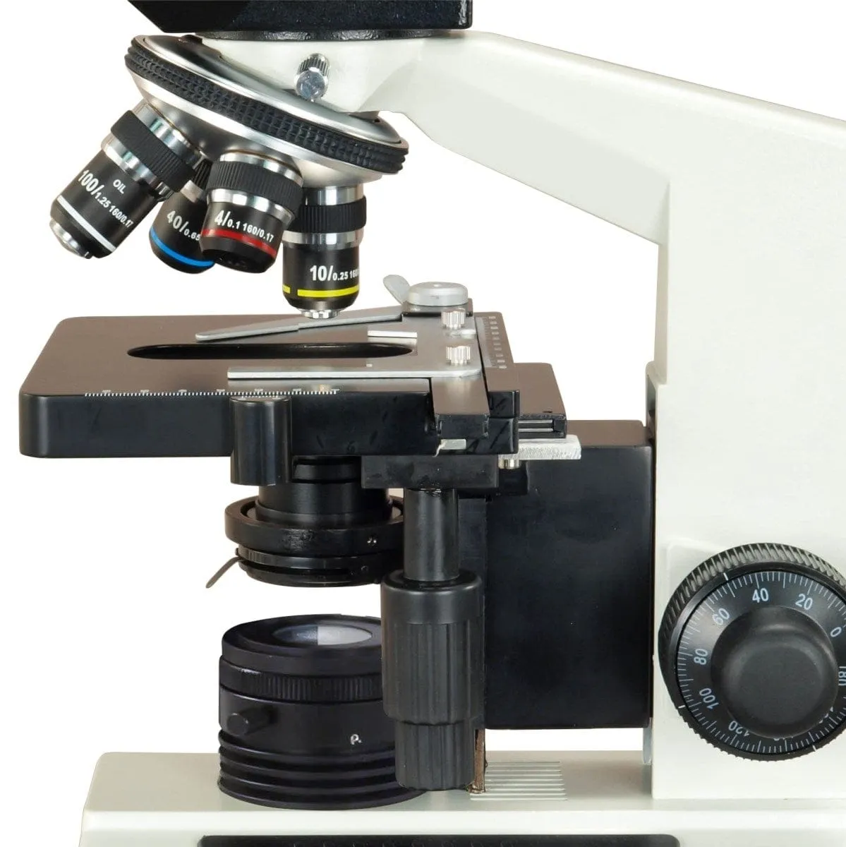 40X-2500X 3MP Digital Integrated Microscope with Halogen Illumination   Koehler Field Lens, Fitted Hard Case