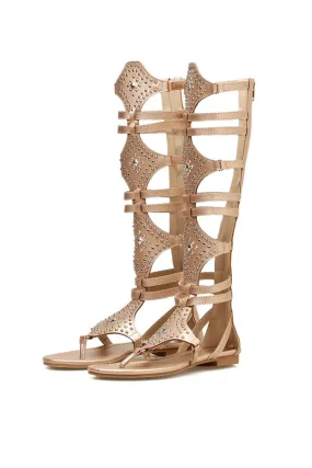 Amozae-Rivet Zipper Gladiator Sandals