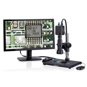 AmScope H800 Series HDMI Digital Inspection Microscope 0.7X-5X Zoom 4K 8MP   Ring Light