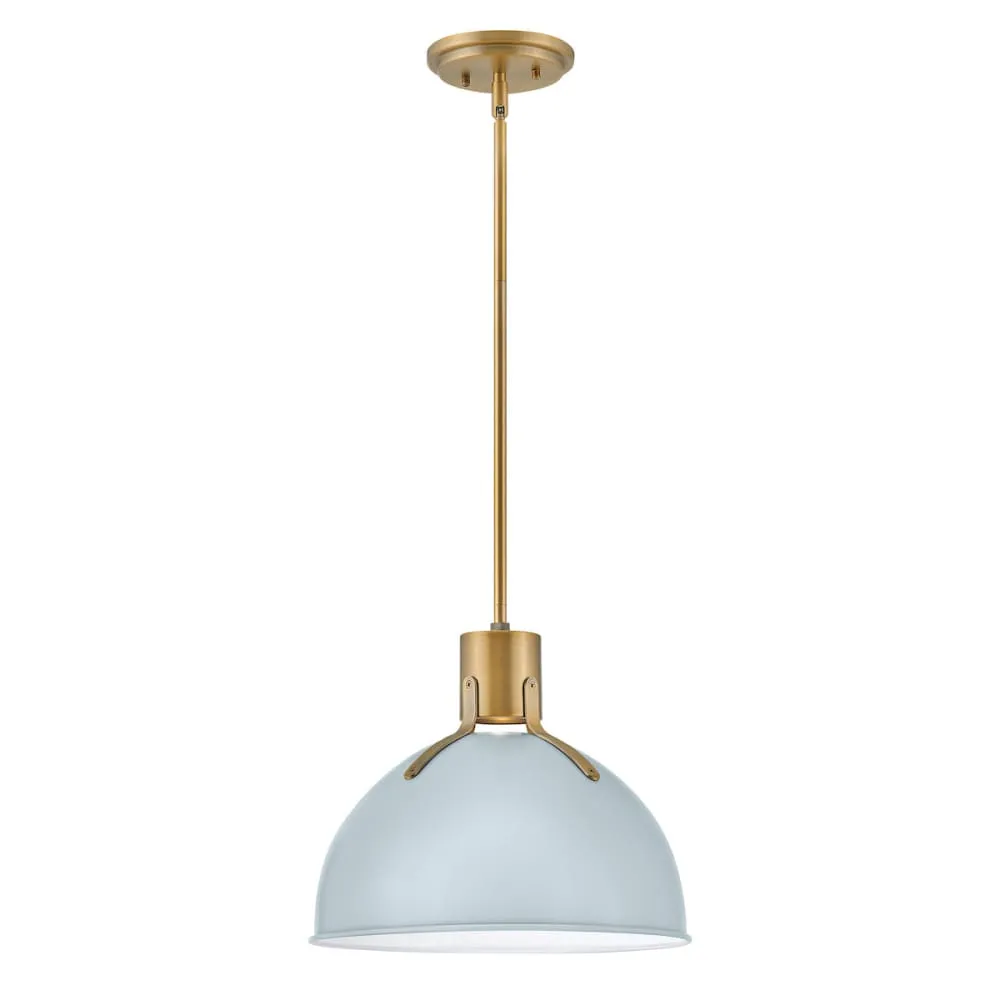 Argo 14" Pendant - Pale Blue and Brass