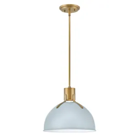 Argo 14" Pendant - Pale Blue and Brass