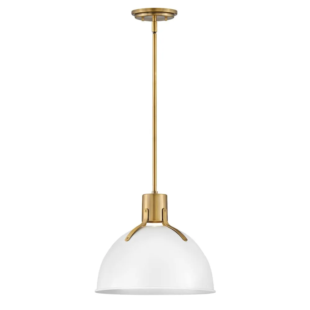 Argo 14" Pendant - Polished White and Brass