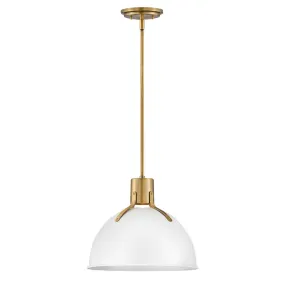 Argo 14" Pendant - Polished White and Brass