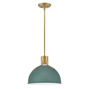 Argo 14" Pendant - Sage Green and Brass