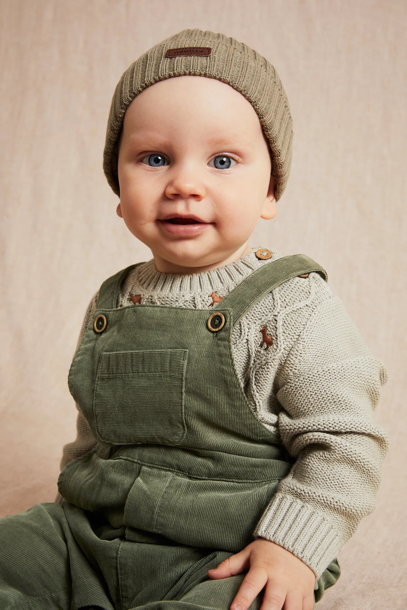 Baby green corduroy dungarees