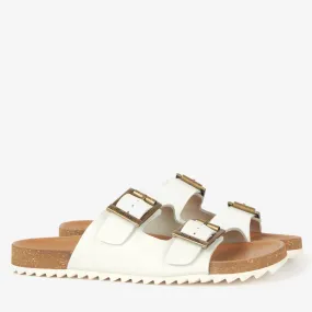 Barbour Allegra Two Strap Buckle Sandal in White LFO0597