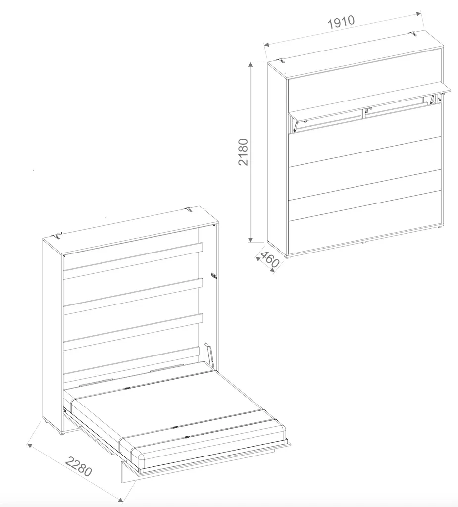 BC-13 Vertical Wall Bed Concept 180cm