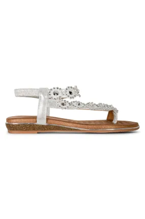 Bead & Gemstone Sandal | SILVER | CHARLOTTE AB