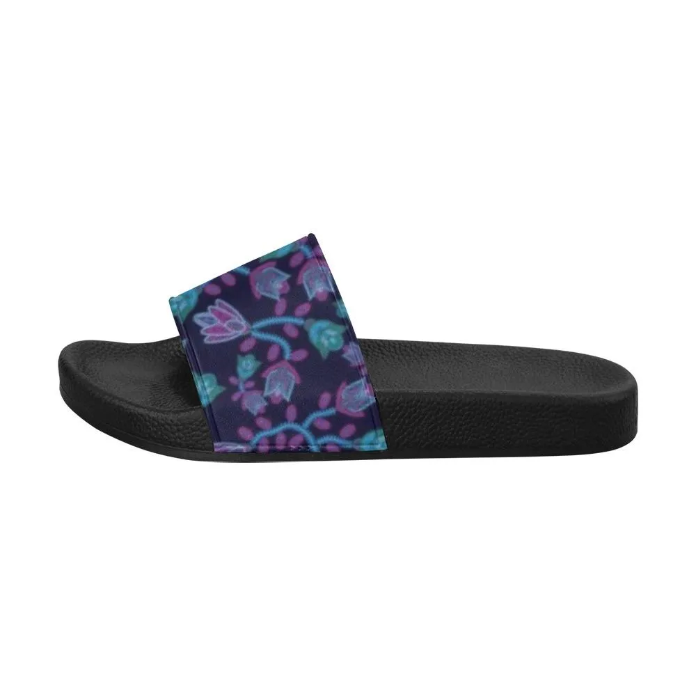 Beaded Blue Nouveau Men's Slide Sandals