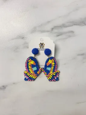 Beaded Earrings, Butterfly Wings