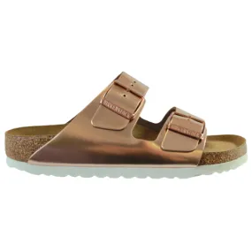 Birkenstock Leather Sandals - Arizona Metallic - Copper/Rose Gold