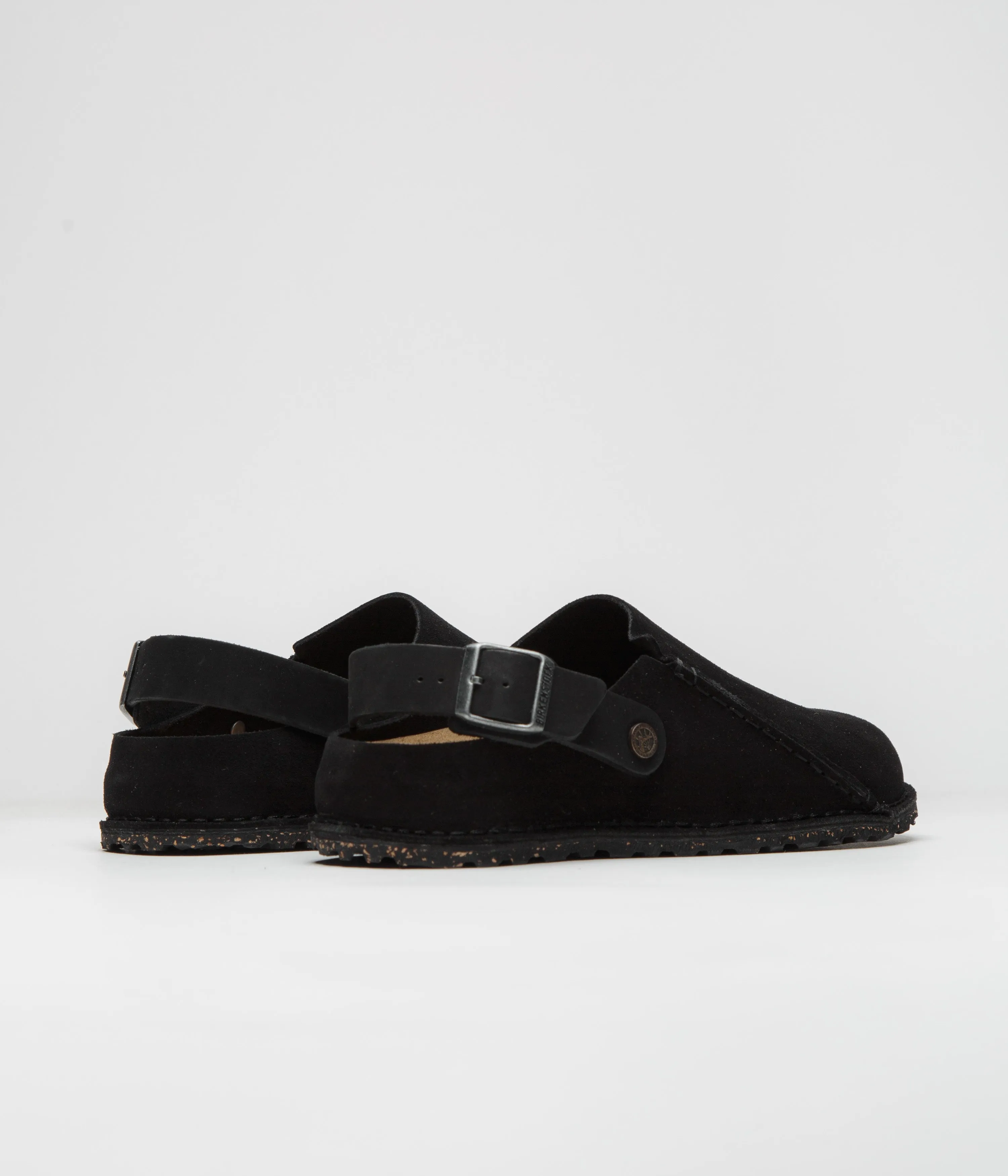 Birkenstock Lutry Narrow Premium Suede Sandals - Black