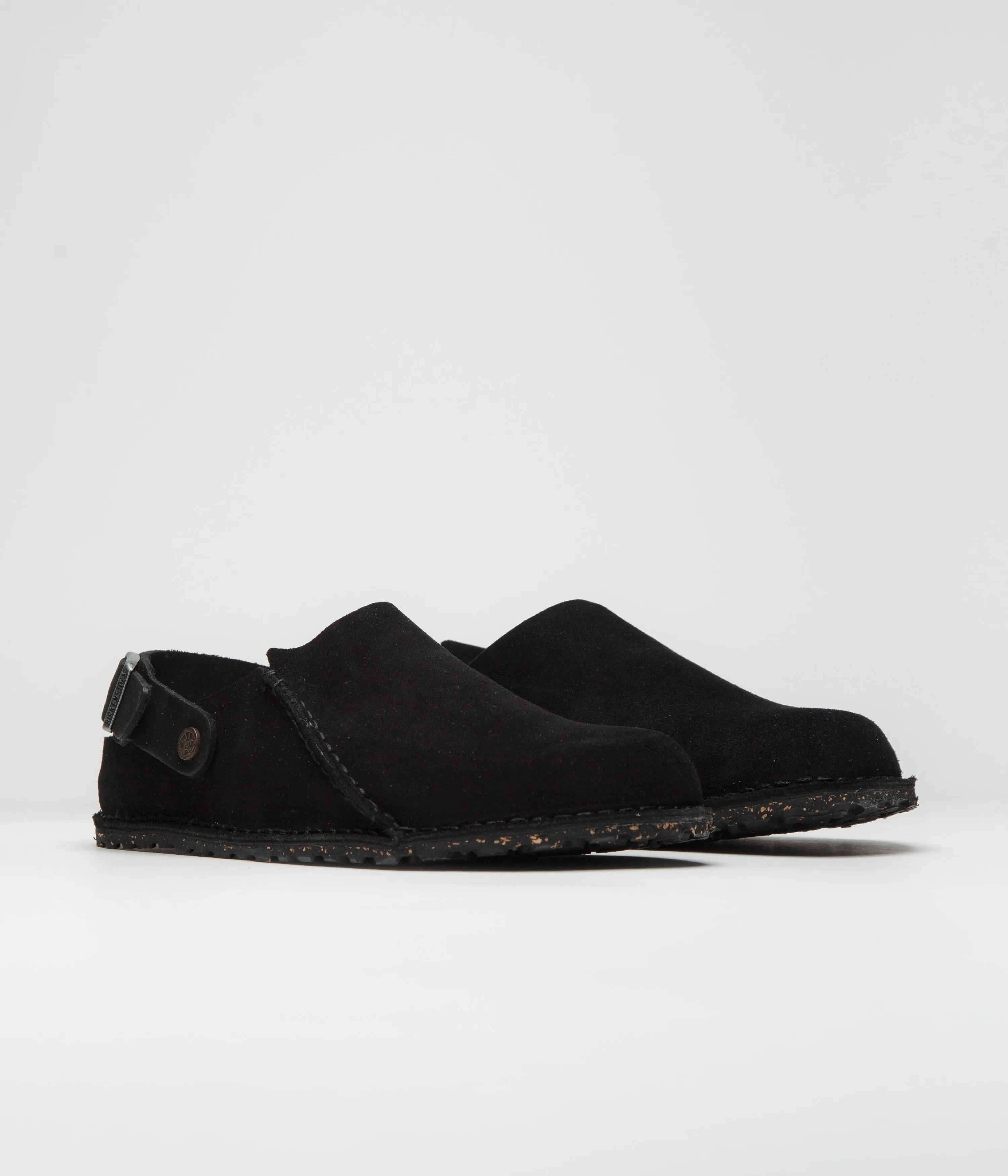 Birkenstock Lutry Narrow Premium Suede Sandals - Black