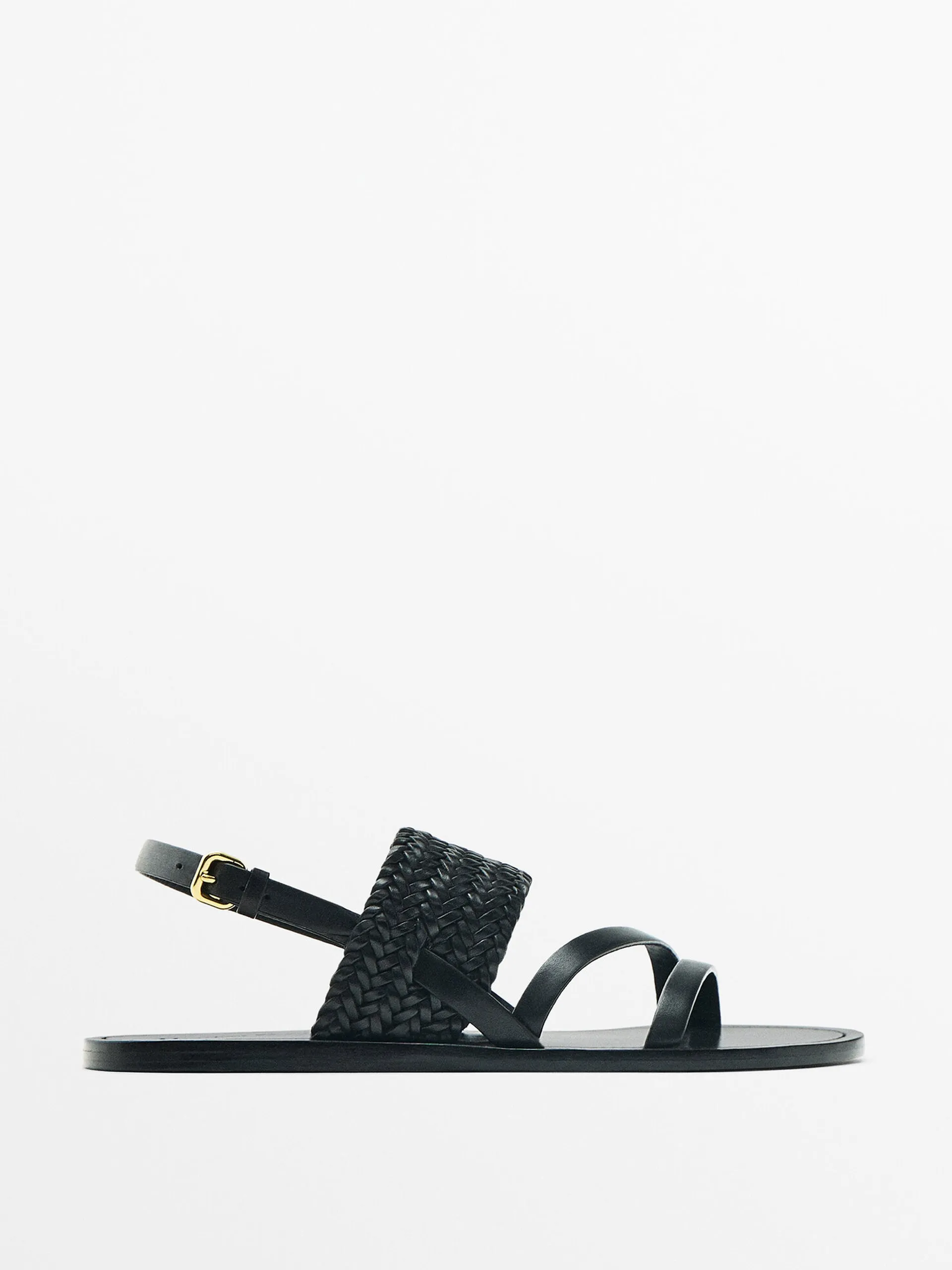 Black plaited sandals