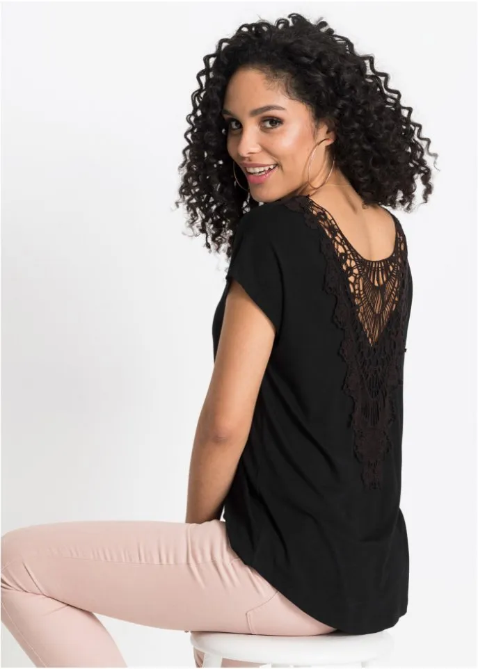 Bodyflirt crochet shirt, black