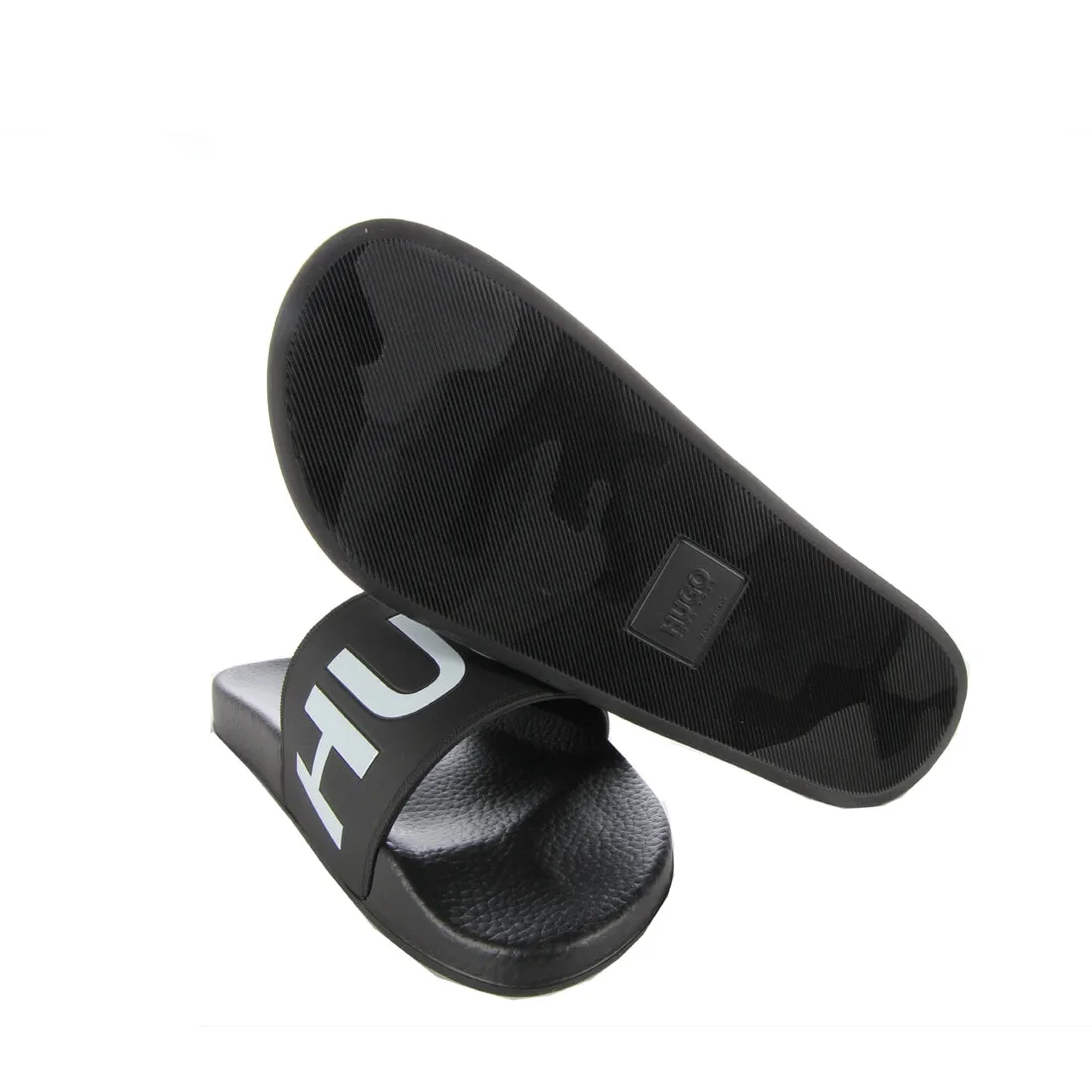 BOSS Strap Logo Timeout Black Slides