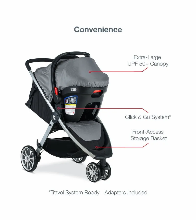 Britax B-Lively & B-Safe Gen2 Travel System - Greystone (SafeWash)