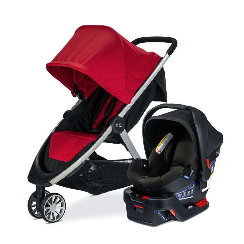 Britax B-Lively Stroller (Cardinal/Red)   B-Safe Gen2 Infant Car Seat (Eclipse Black) Travel System