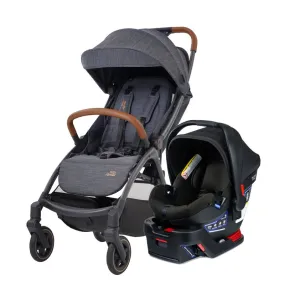 Britax Gravity II Stroller (Marble Blue)   B-Safe Gen2 Infant Car Seat (Eclipse Black)   Adapters - Travel System