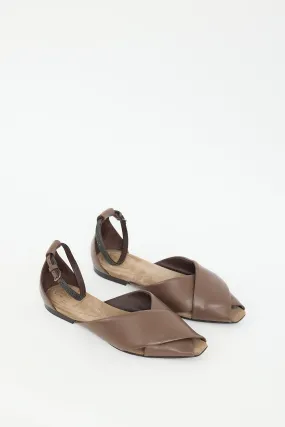 Brown Leather Monili Ankle Strap Sandal