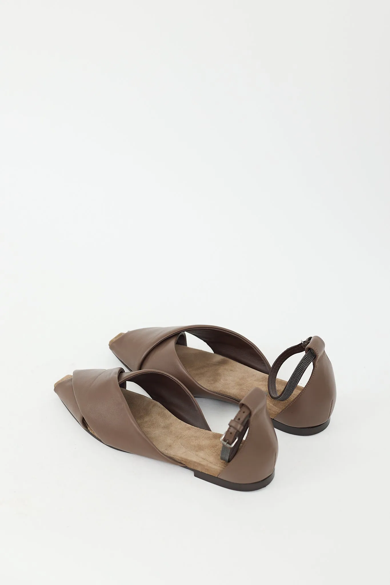 Brown Leather Monili Ankle Strap Sandal