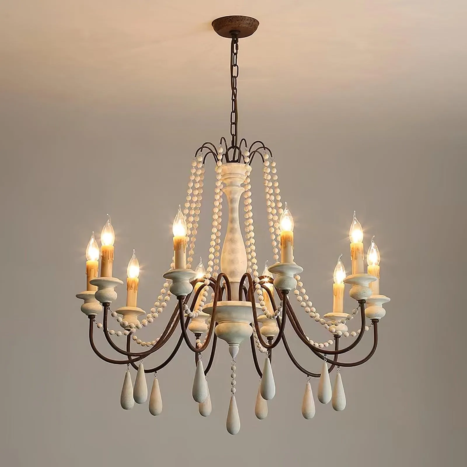 Candle Style Beaded Chandelier