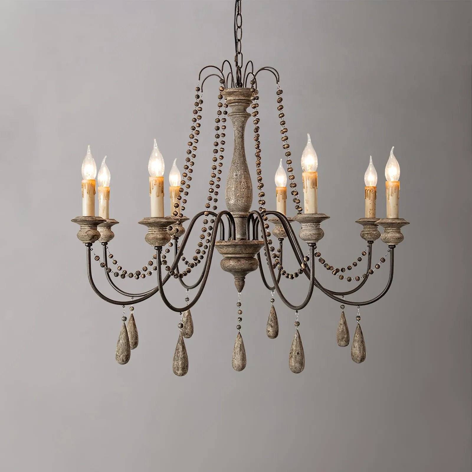 Candle Style Beaded Chandelier