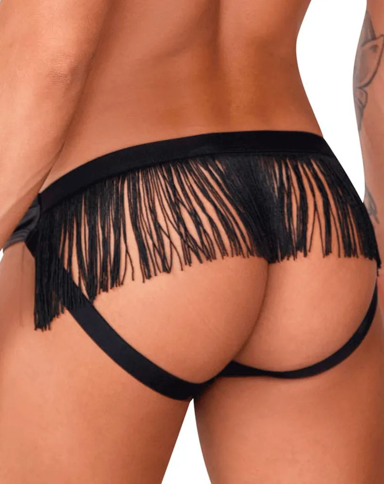 Candyman 99753 Fringe Jockstrap Black