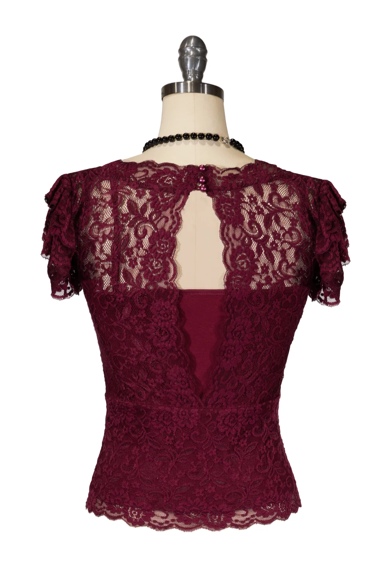 D'Amour Lace Top (Burgundy)