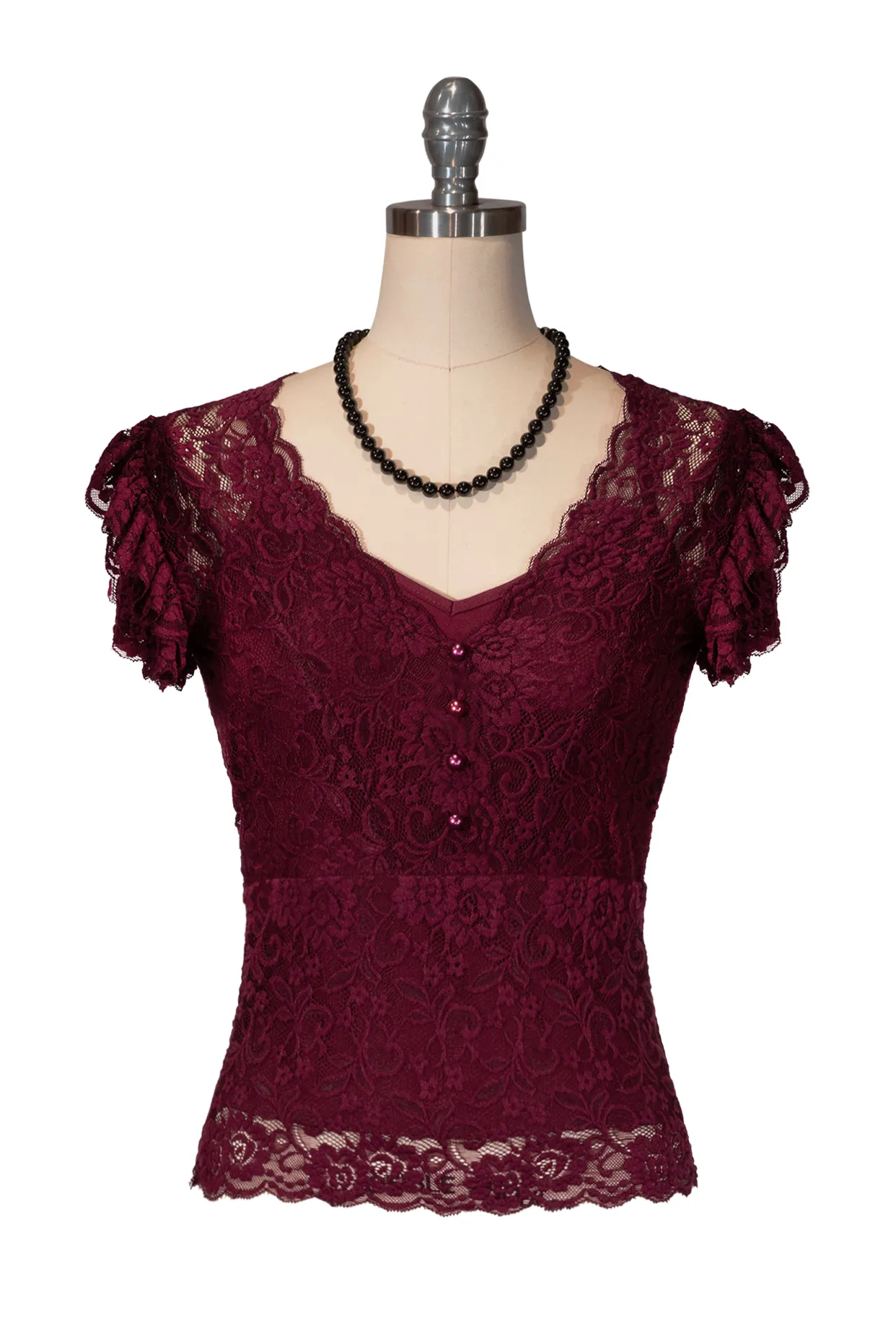 D'Amour Lace Top (Burgundy)