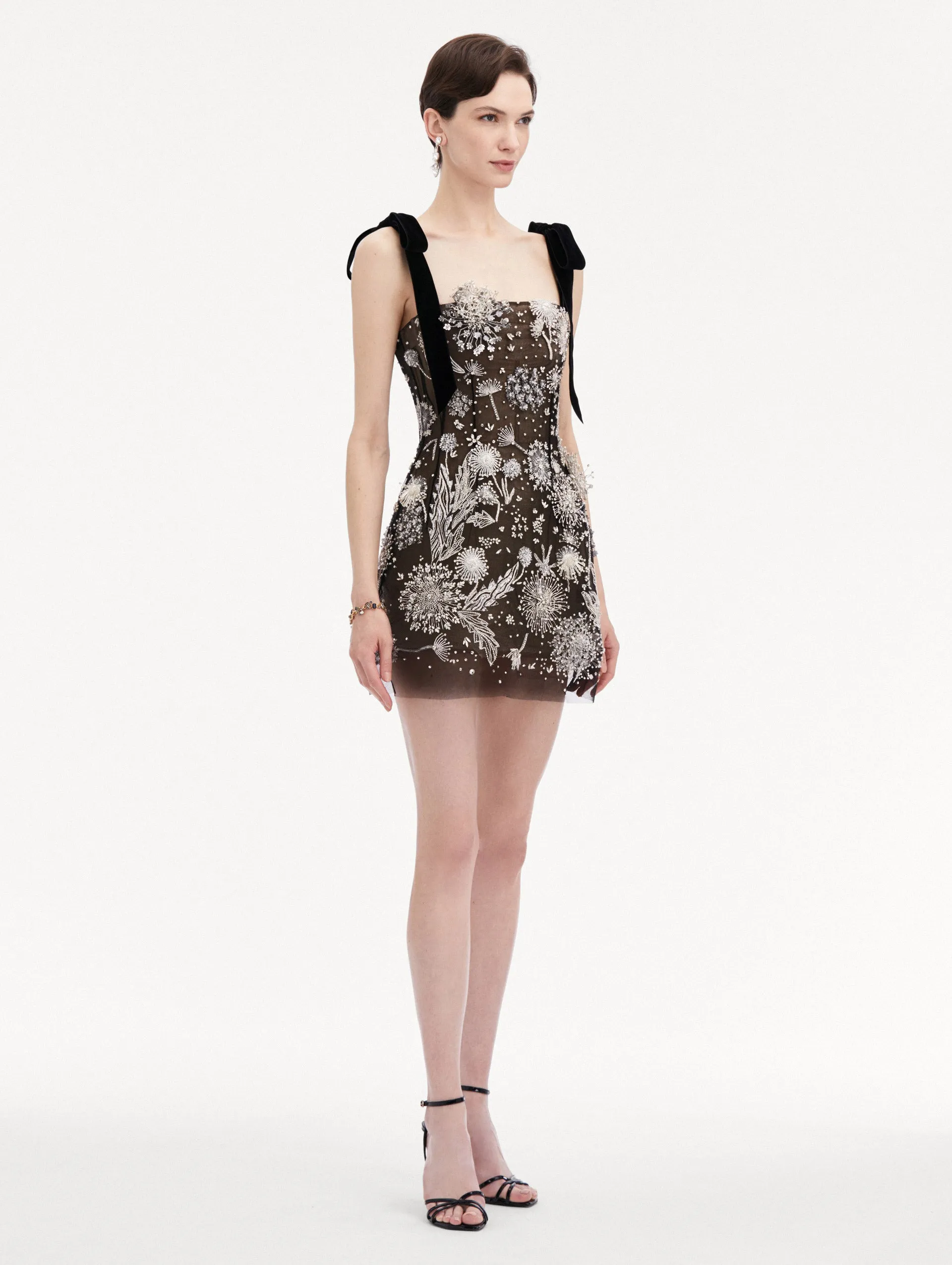 Dandelion Crystal Embroidered Mini Dress