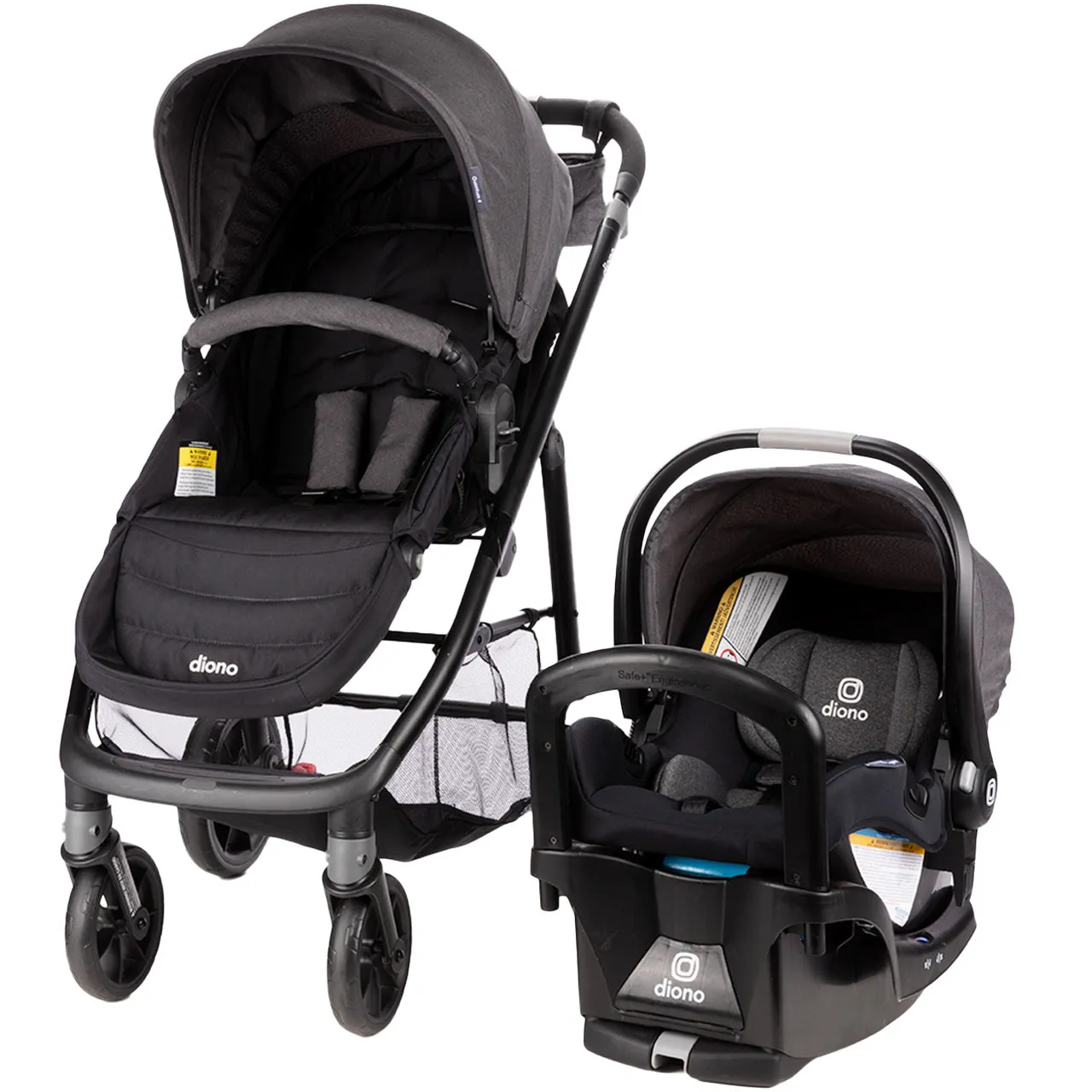 Diono Quantum 4 Travel System 3-in-1 with LiteClik 30 R SafePlus Infant Car Seat and Base