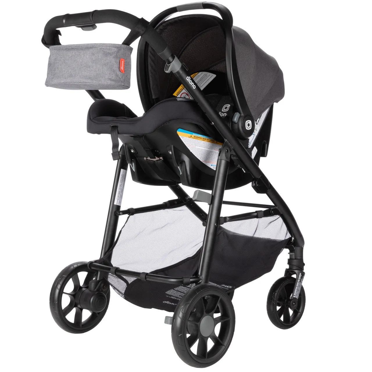 Diono Quantum 4 Travel System 3-in-1 with LiteClik 30 R SafePlus Infant Car Seat and Base