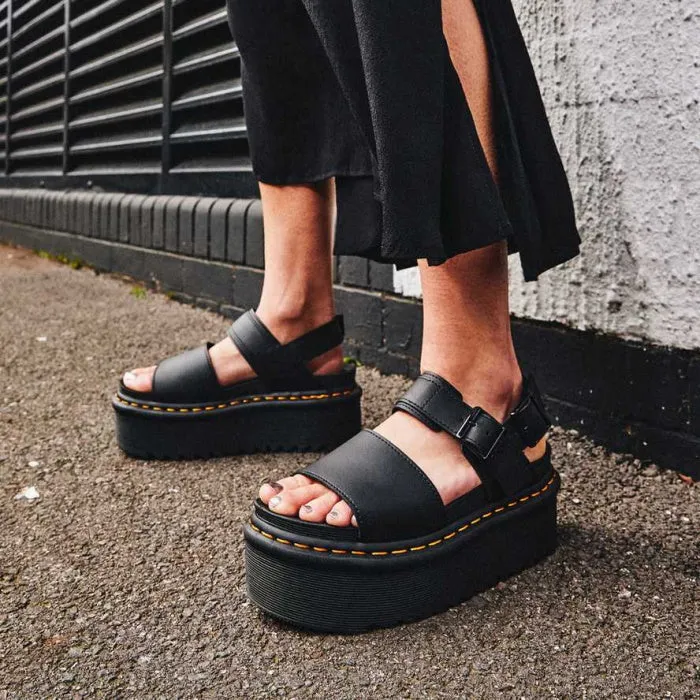 Dr Martens Voss Quad Single Strap Platform Sandal Black