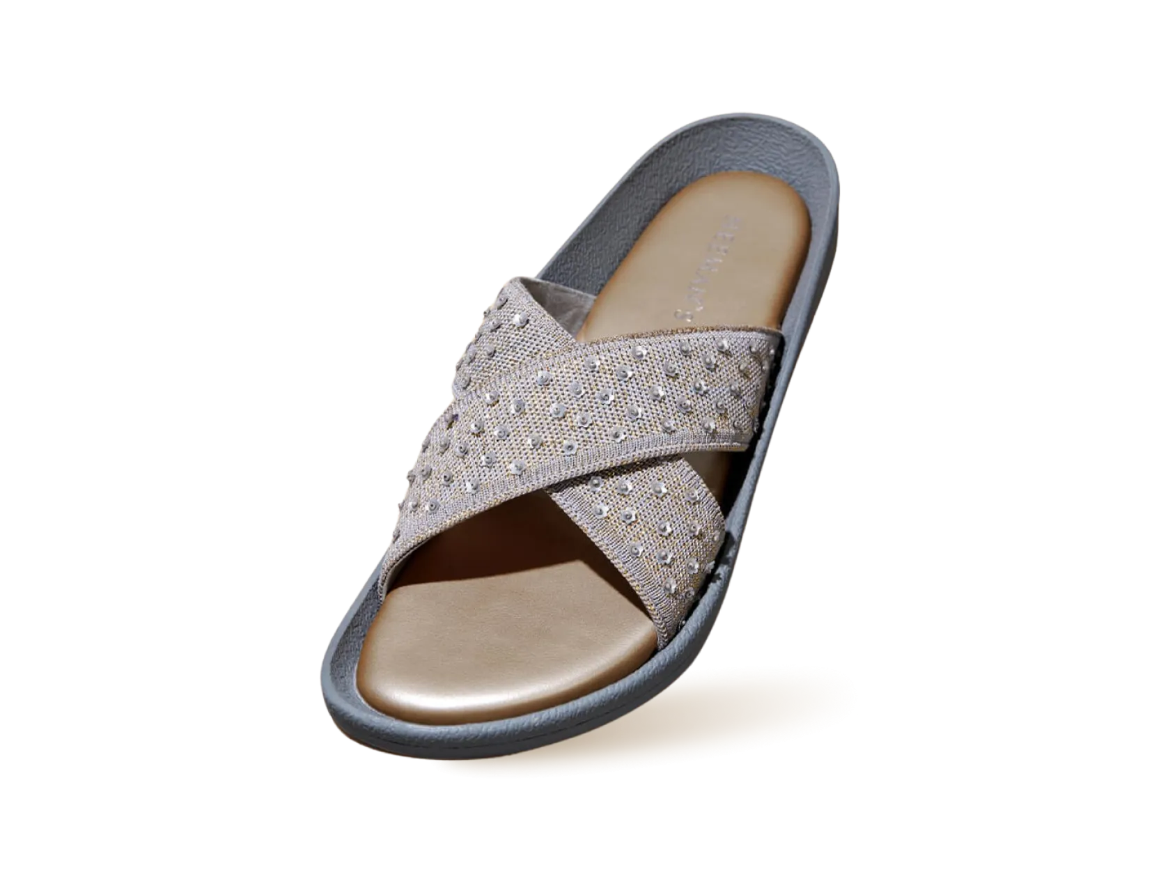 Ethnic Cross Strap Sandals : Grey