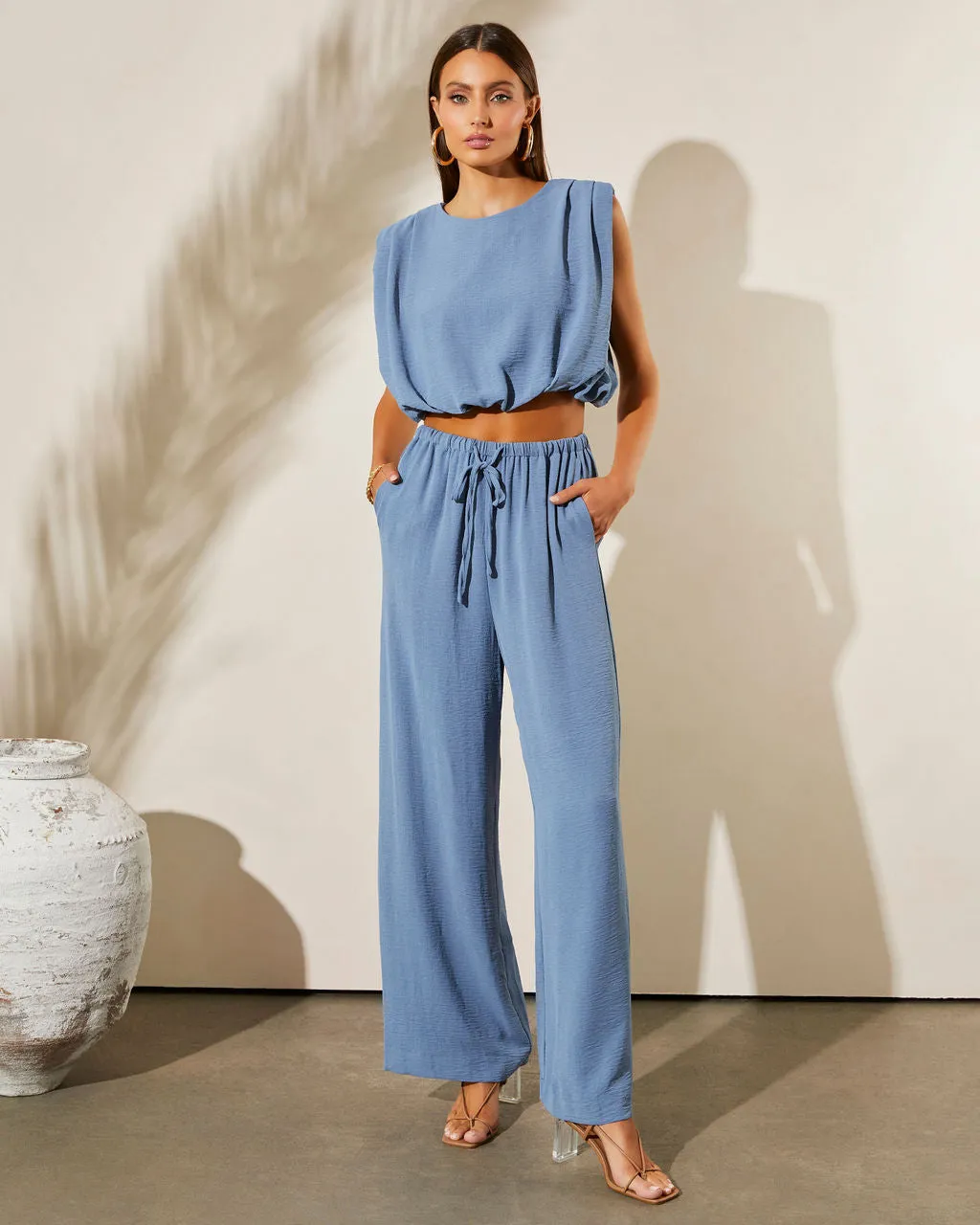 Forbidden Paradise Pocketed Drawstring Wide Leg Pants