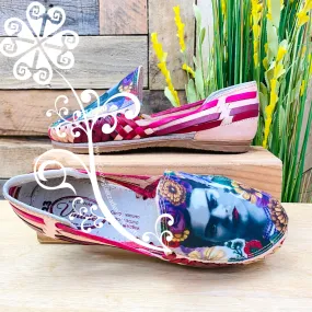 Frida Flat Shoes- Soft Pink/Purple Panchitos