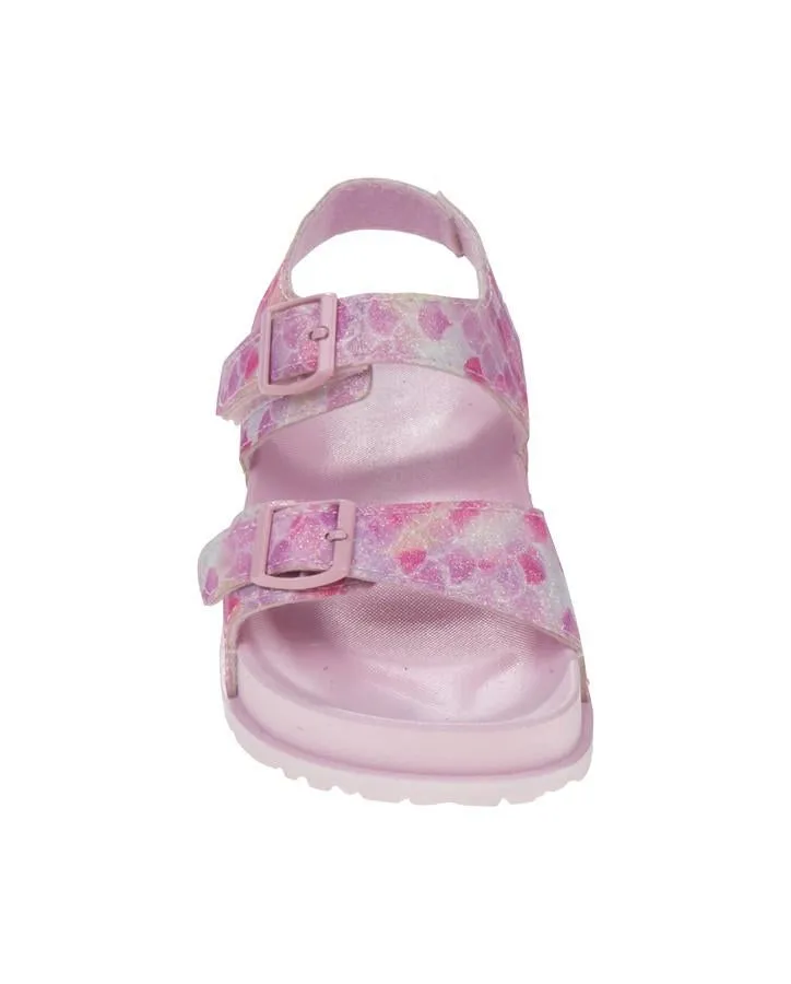 Girls Pink Mermaid Scale Buckle Sandal