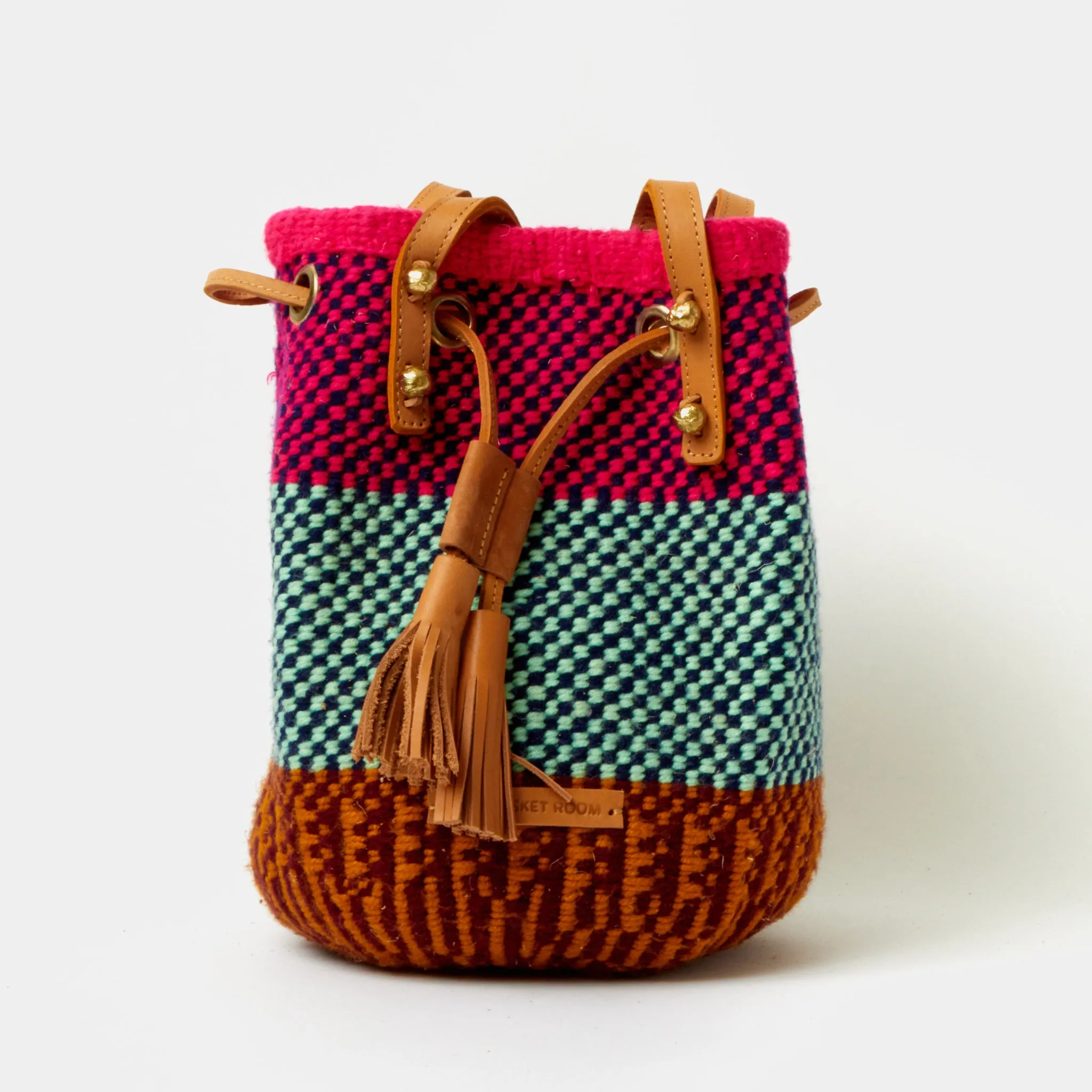 Handwoven Crossbody Bucket Bag