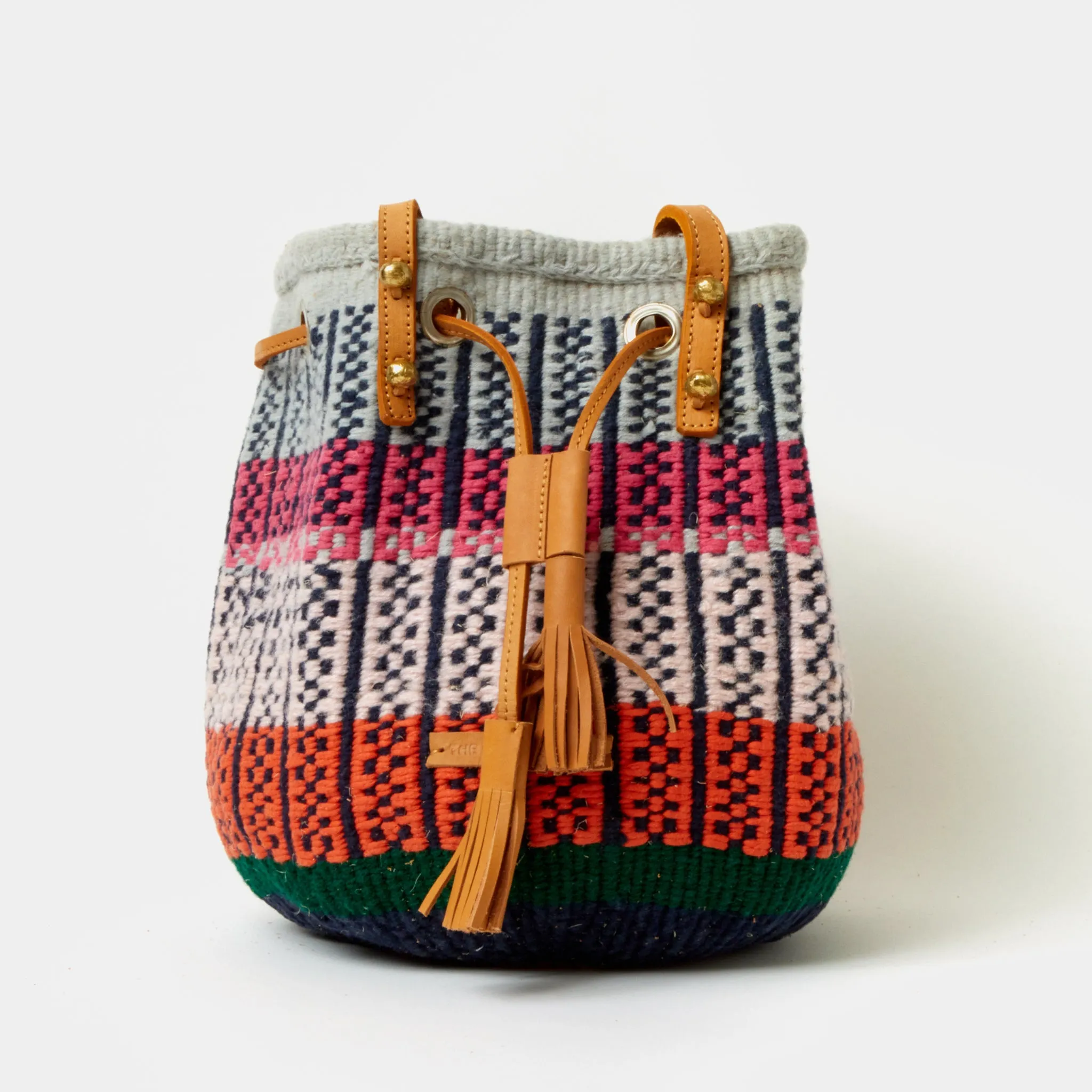 Handwoven Crossbody Bucket Bag