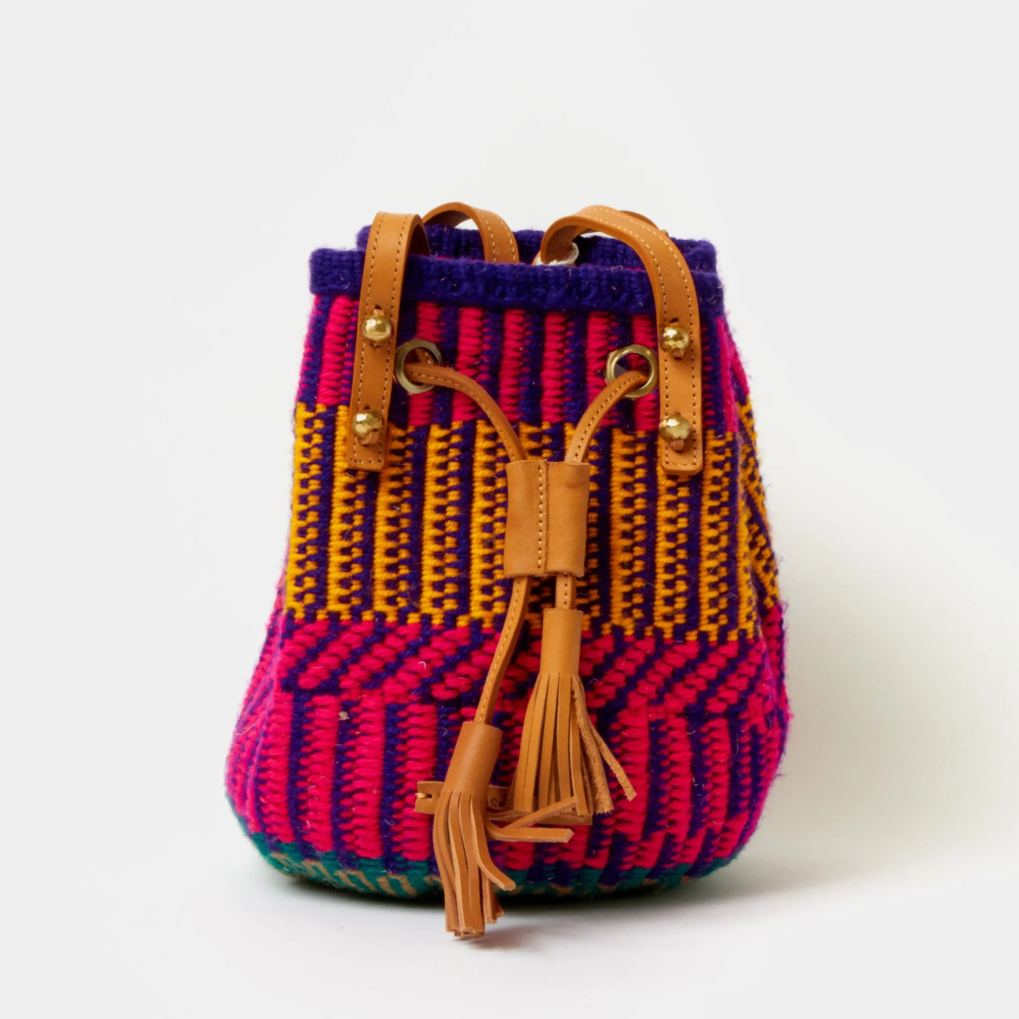 Handwoven Crossbody Bucket Bag