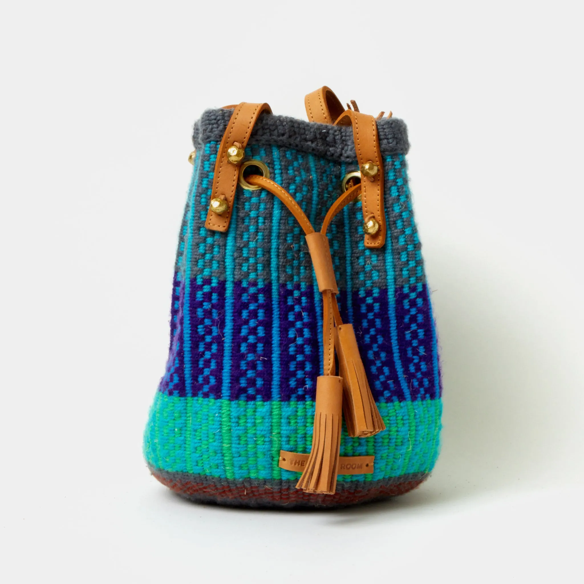 Handwoven Crossbody Bucket Bag