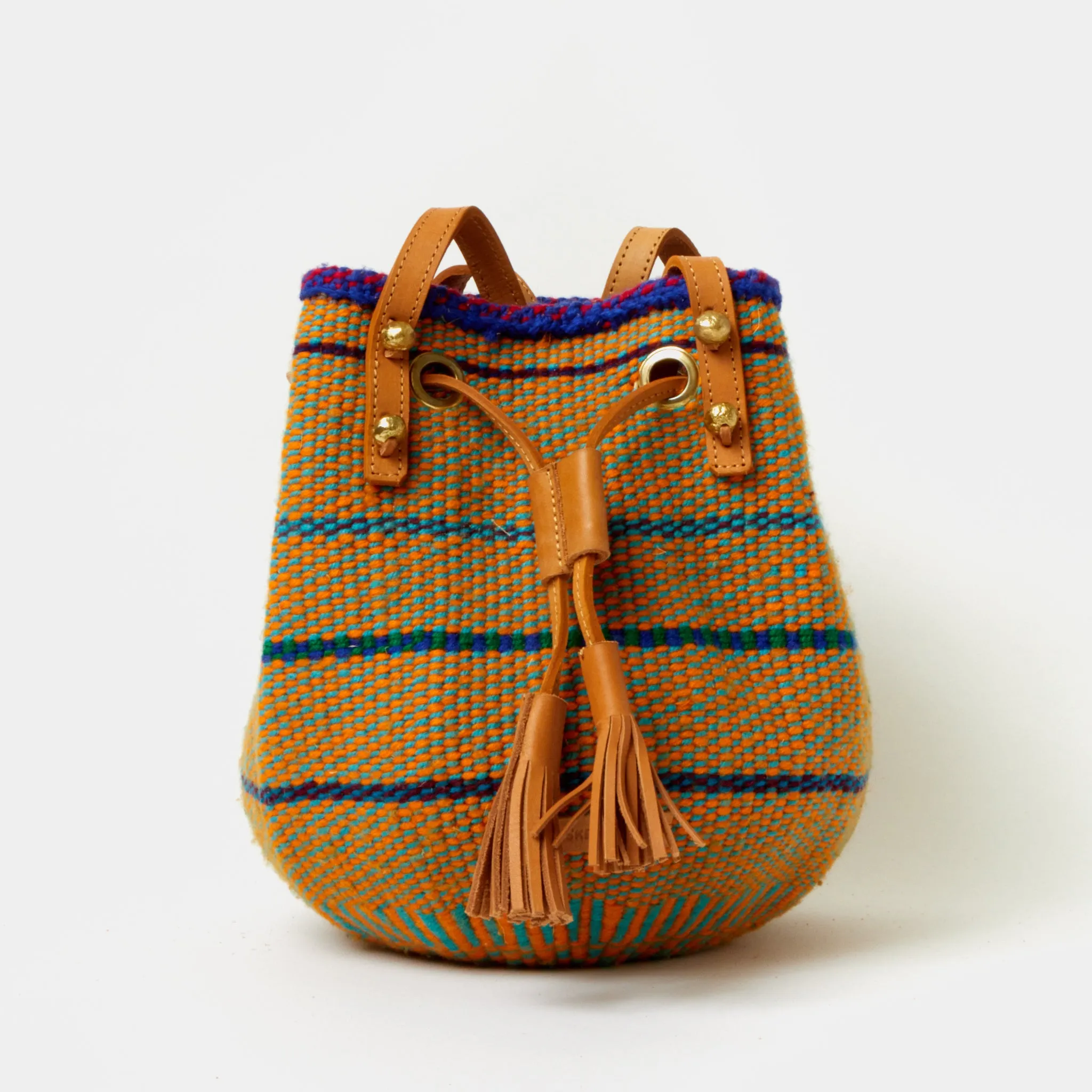 Handwoven Crossbody Bucket Bag